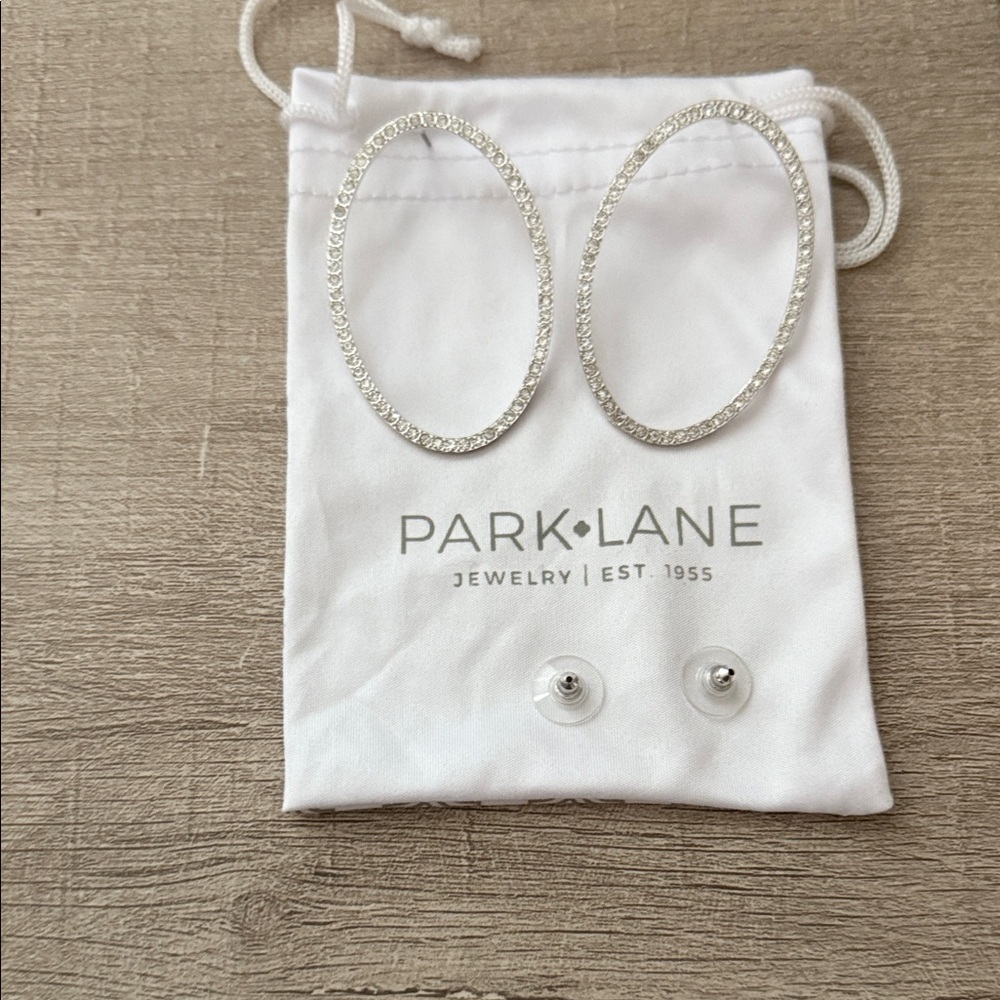 Park Lane Silver Oval Palm Beach Hoop Earrings